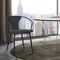 Armen Living Francis Contemporary Dining Chair in Black Powder Coated Finish and Black Fabric LCFCSIBLBL - alternate 2